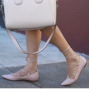 EUC Halogen Owen Lace Up Flats - blush Sz …